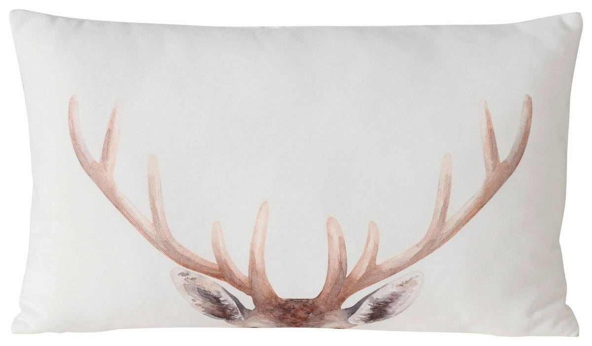 Zierkissen Aspen  50/30 cm   - Weiss/Braun, Romantik / Landhaus, Textil (50/30cm)