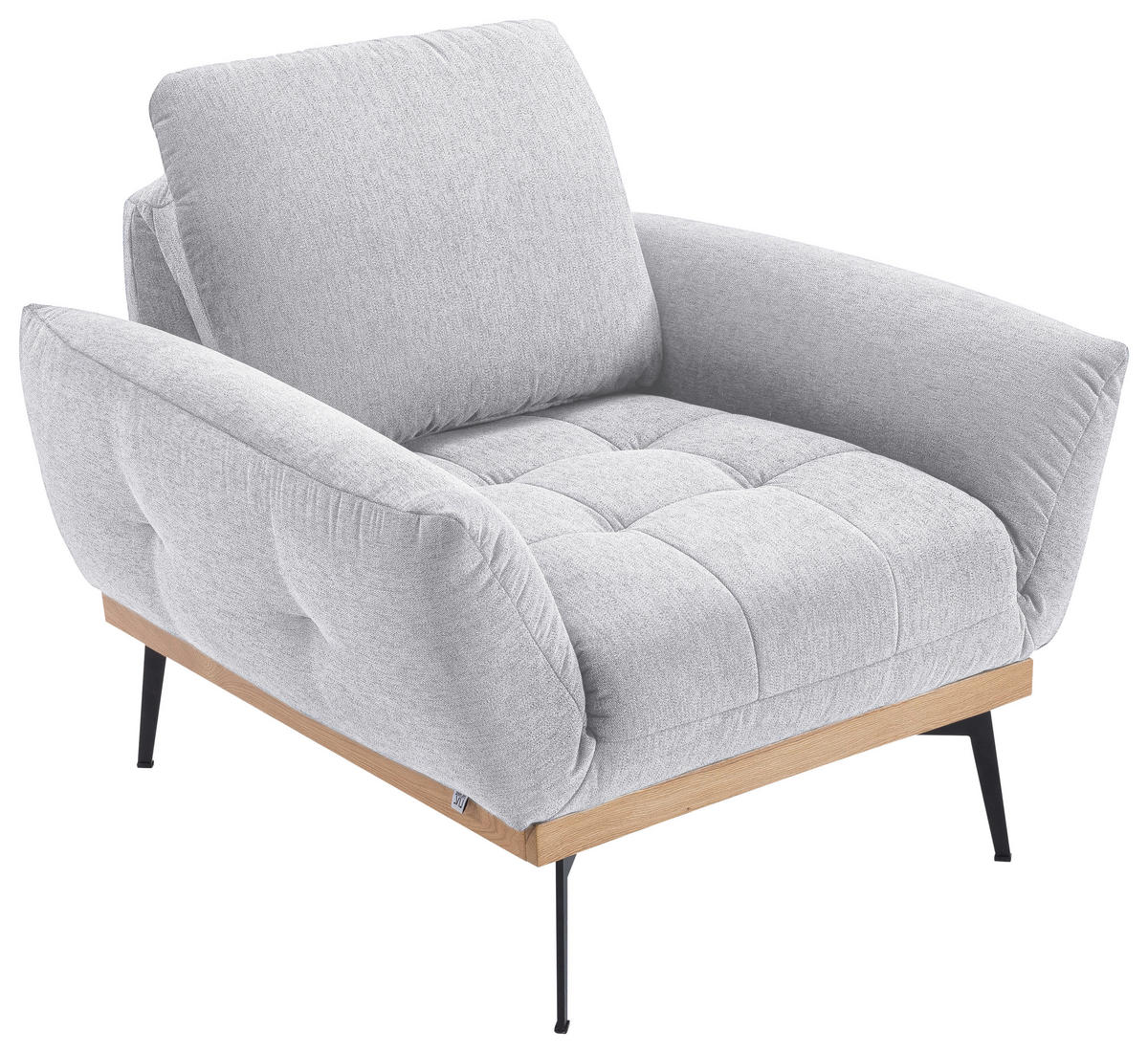 SESSEL in Flachgewebe Creme, Eichefarben  - Eichefarben/Creme, Design, Holz/Textil (92/87/95cm) - Stylife