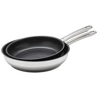 PFANNENSET Calabria Edelstahl 2-teilig  - Edelstahlfarben/Schwarz, Basics, Metall - Silit