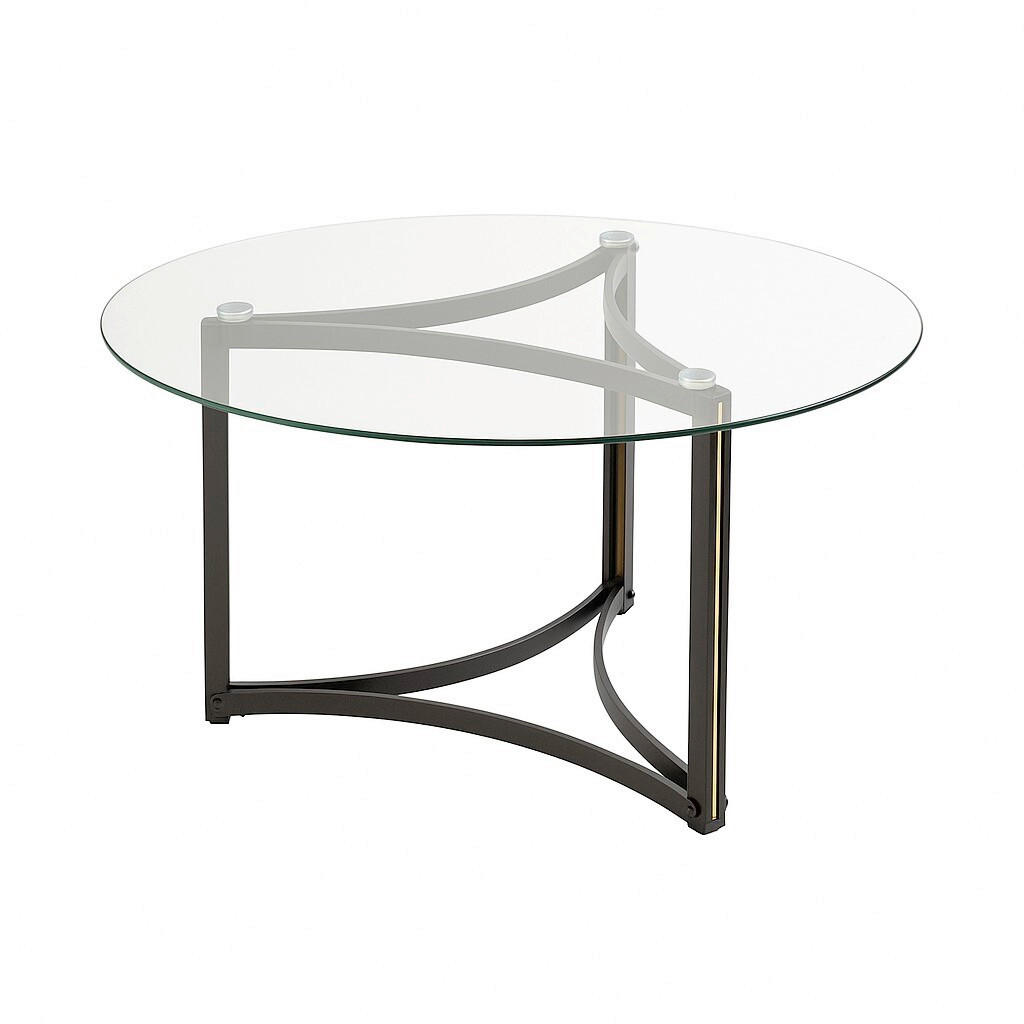 COUCHTISCH ESG, Klarglas 80/80/45 cm rund Schwarz  - Schwarz, Design, Glas/Metall (80/80/45cm) - MID.YOU
