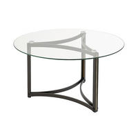 COUCHTISCH ESG, Klarglas 80/80/45 cm rund Schwarz  - Schwarz, Design, Glas/Metall (80/80/45cm) - MID.YOU