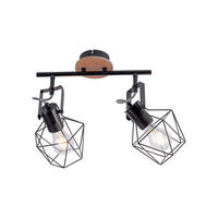 DECKENLEUCHTE Jaro 61/28/31 cm   - Schwarz, Natur, Holz/Metall (61/28/31cm) - Just Light