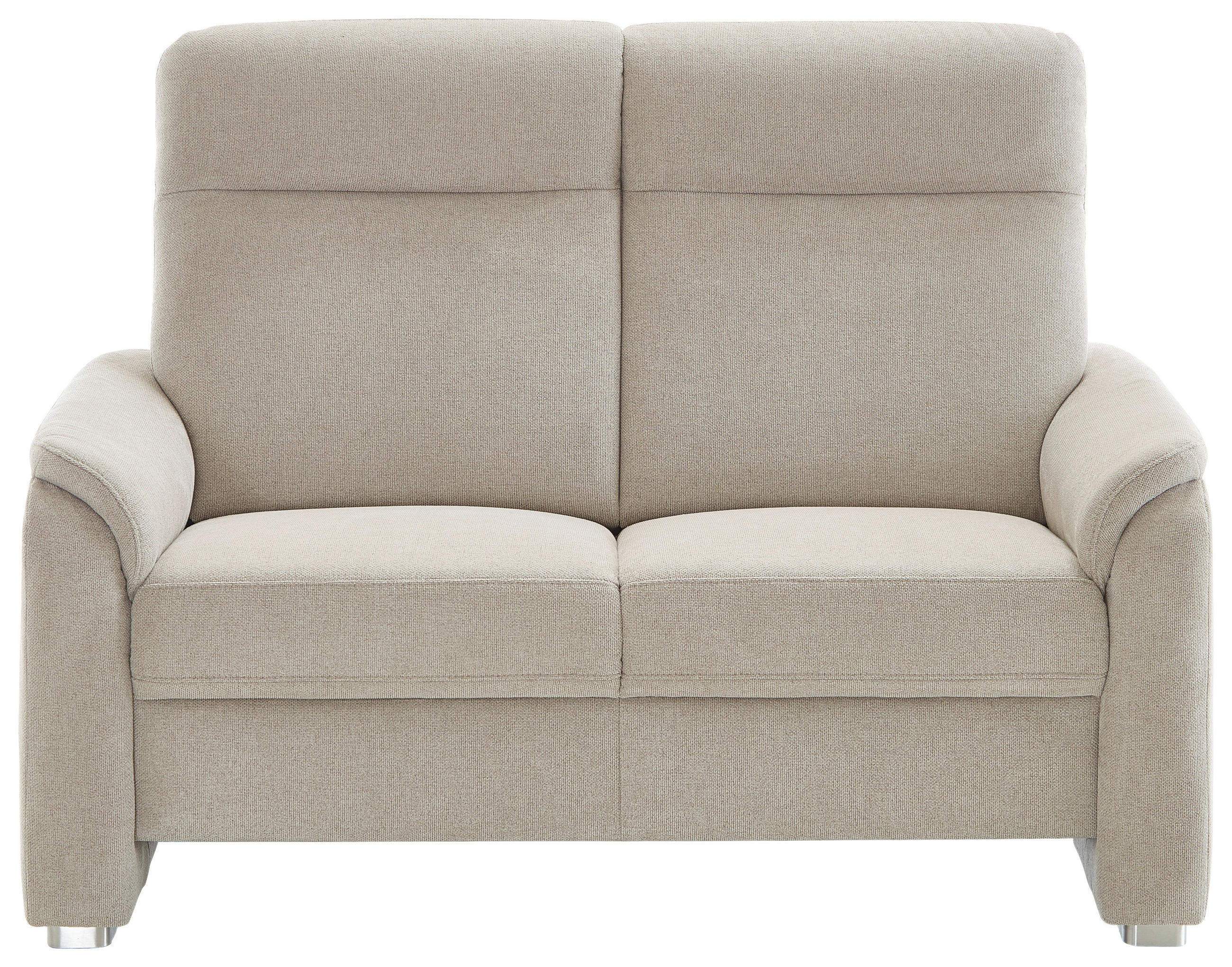 2-SITZER-SOFA Flachgewebe Beige  - Beige/Alufarben, Konventionell, Textil/Metall (156/107/95cm) - Beldomo Comfort