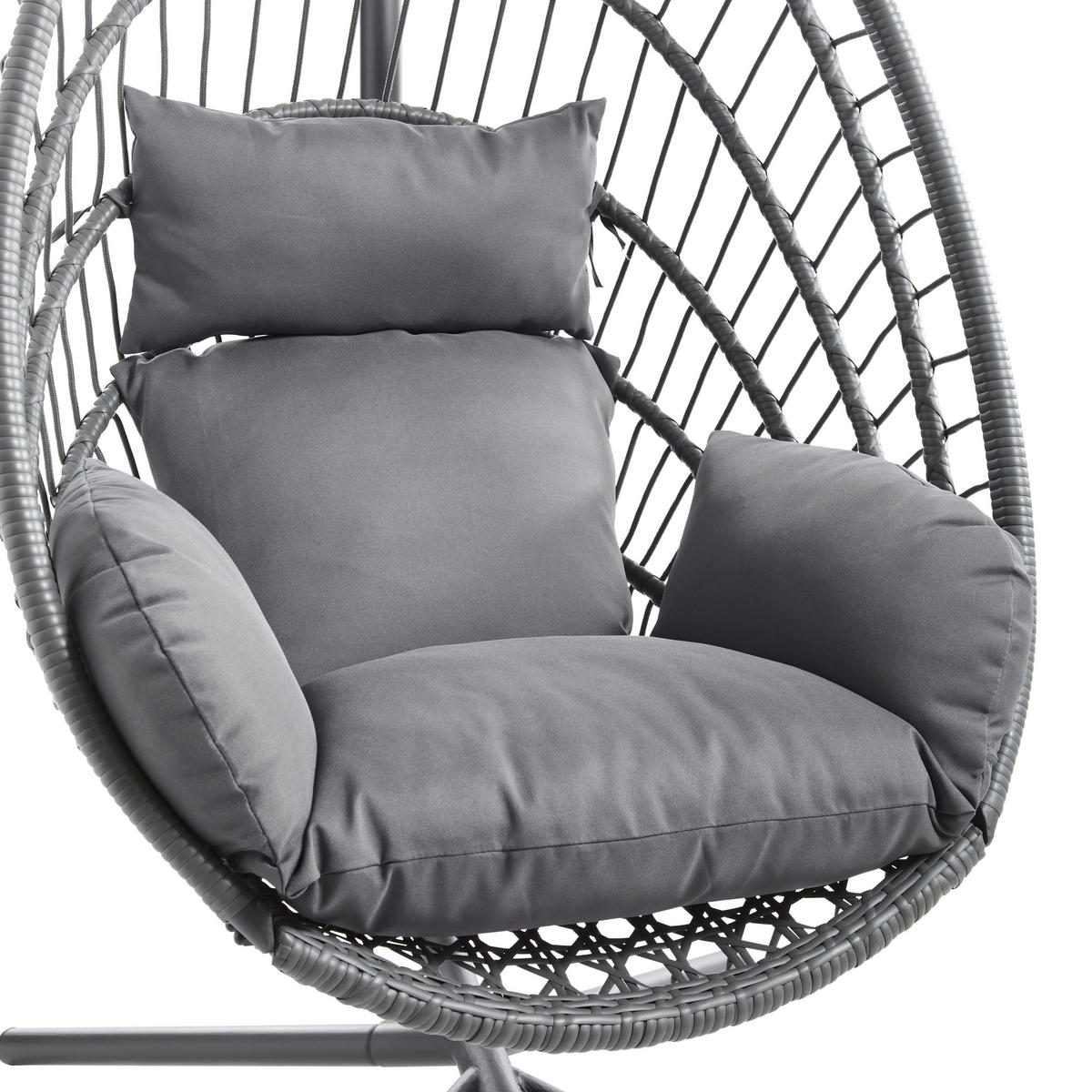 HÄNGESESSEL 95/190/100 cm  - Dunkelgrau/Anthrazit, Design, Kunststoff/Textil (95/190/100cm) - Ambia Garden