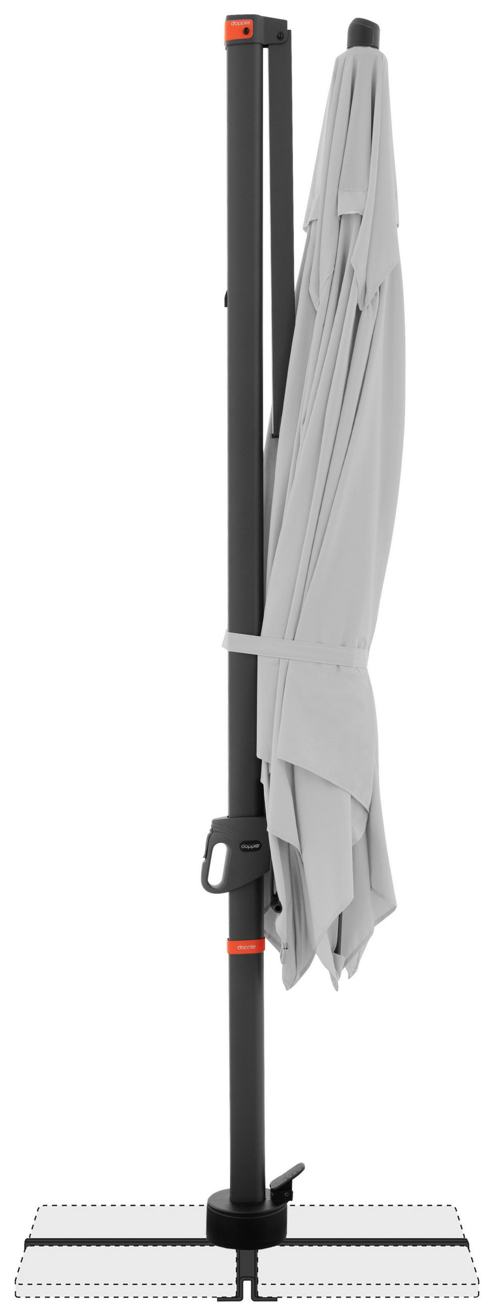 AMPELSCHIRM  280/280 cm  - Anthrazit/Hellgrau, Basics, Textil/Metall (280/280cm) - Doppler