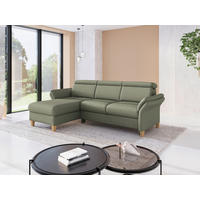 ECKSOFA GLENDALE E Olivgrün Flachgewebe  - Eichefarben/Olivgrün, KONVENTIONELL, Holz/Textil (166/253cm) - Sit & More