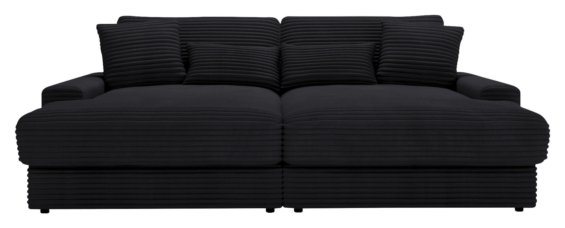 BIGSOFA in Cord Schwarz  - Schwarz, MODERN, Kunststoff/Textil (230/85/190cm)
