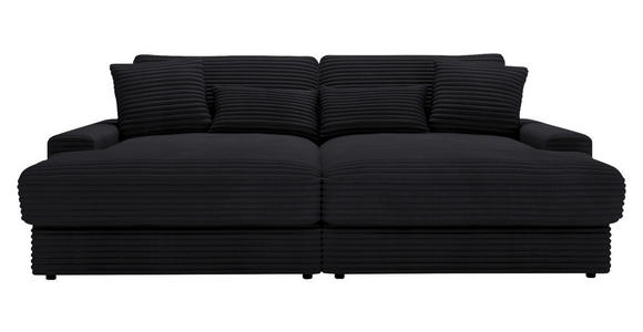 BIGSOFA in Cord Schwarz - Schwarz, MODERN, Kunststoff/Textil (230/85/190cm) - Carryhome