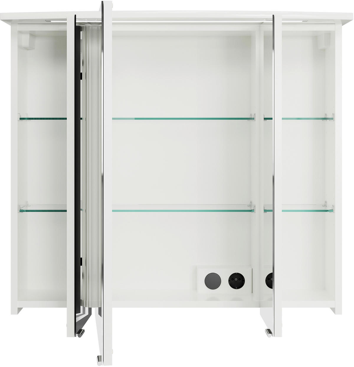 FÜRDŐSZOBABÚTOR - krómszínű/magasfényű fehér, Modern, faalapú anyag/üveg (84cm) - Sadena