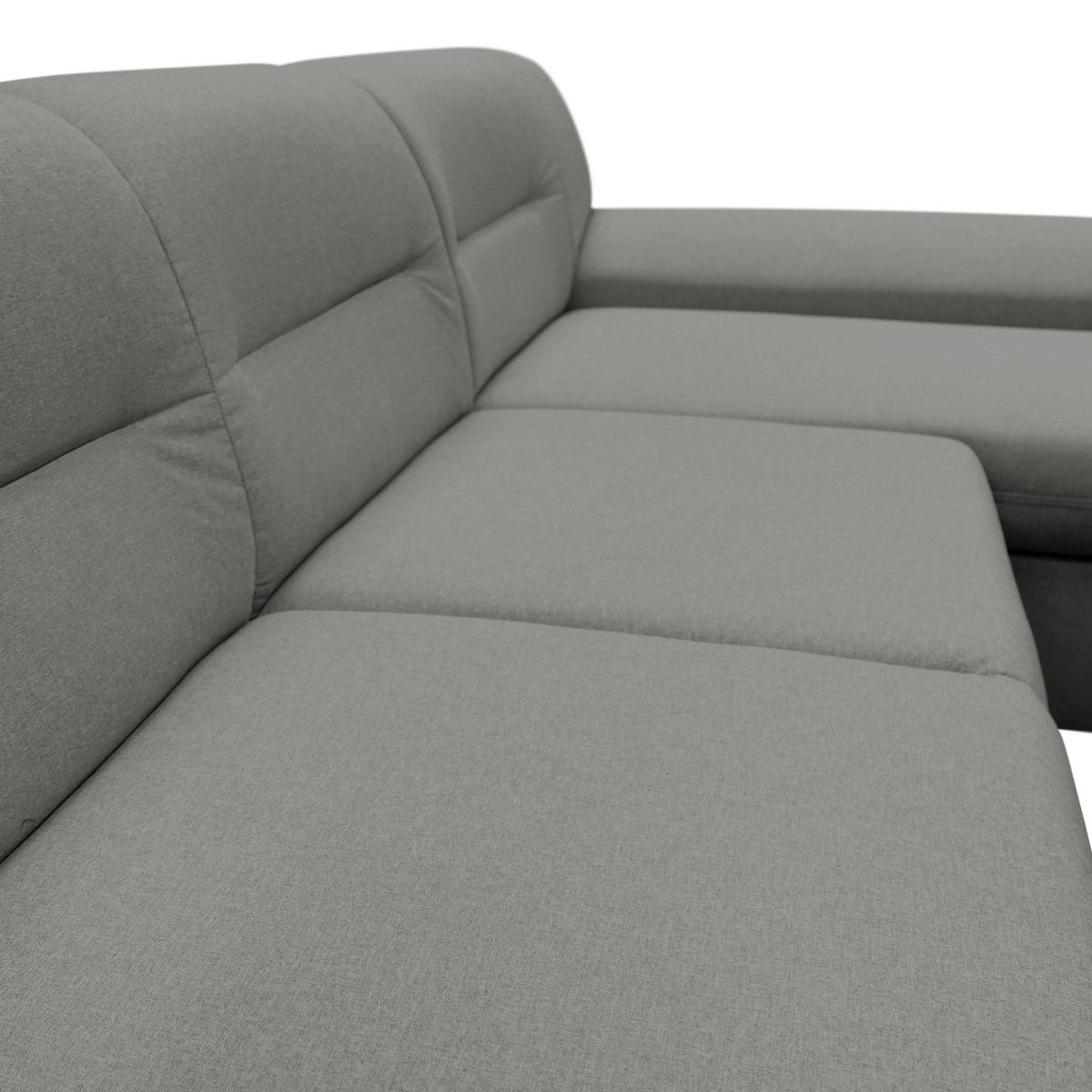 ECKSOFA in Flachgewebe Hellgrau  281/167 cm  - Silberfarben/Hellgrau, Design, Kunststoff/Textil (281/167cm) - MID.YOU
