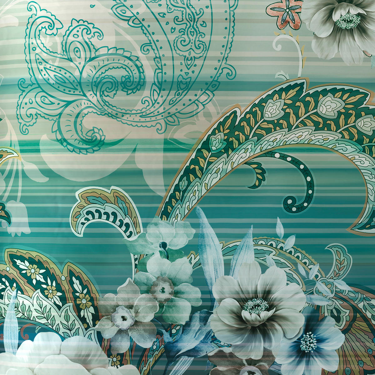 OBOJSTRANNÁ POSTEĽNÁ BIELIZEŇ, satén, zelená, 140/220 cm - zelená, Design, textil (140/220cm) - Esposa