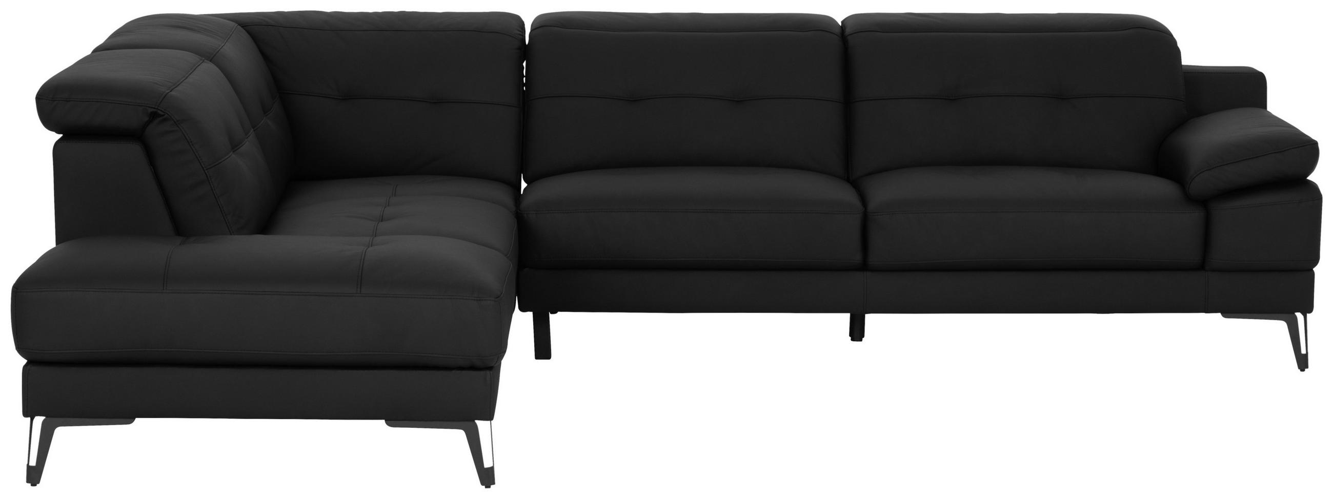 MID.YOU ROHOVÁ SEDACIA SÚPRAVA, koža, čierna