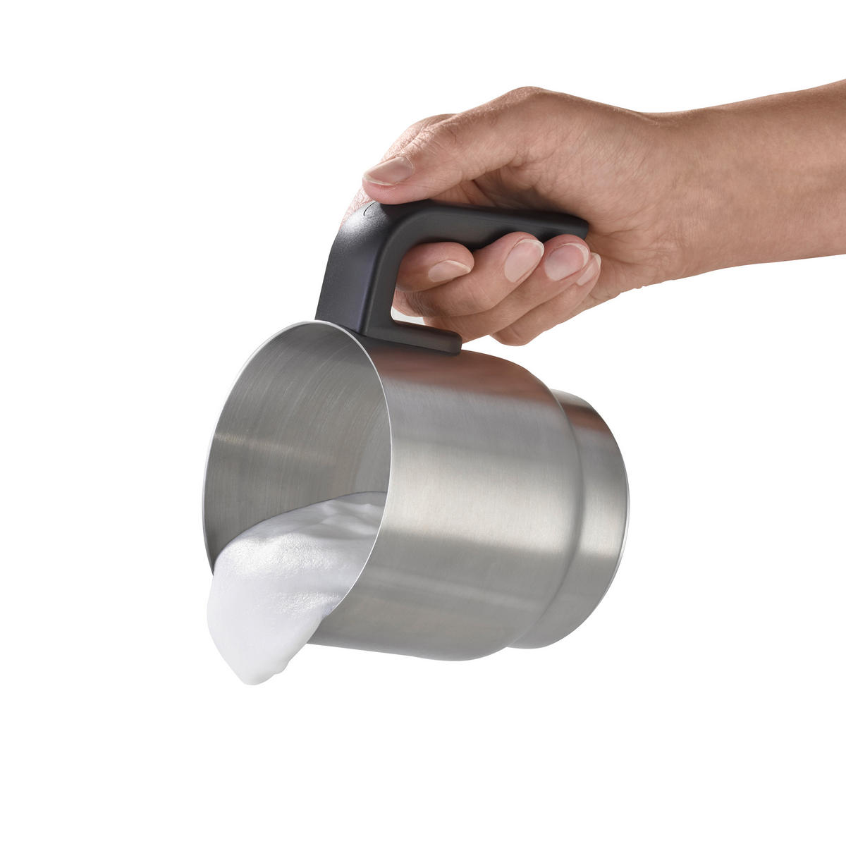 MILCHSCHÄUMER   - Edelstahlfarben/Schwarz, Basics (16/21/12,5cm) - CASO Design