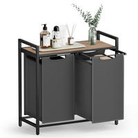 WÄSCHEKORB - Eichefarben/Grau, Trend, Holzwerkstoff/Textil (73/72/33cm) - Boxxx