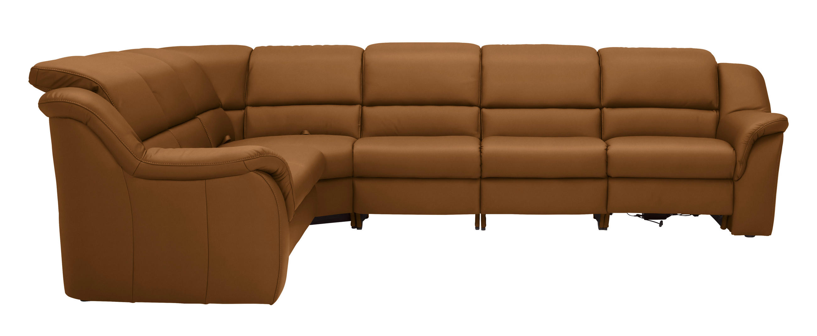 ECKSOFA  in Echtleder Cognac  260/324 cm  - Cognac/Schwarz, KONVENTIONELL, Leder/Kunststoff (260/324cm) - Cantus
