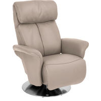 RELAXSESSEL Leder Cappuccino  - Edelstahlfarben/Cappuccino, Design, Leder/Metall (82/107/88cm) - Himolla