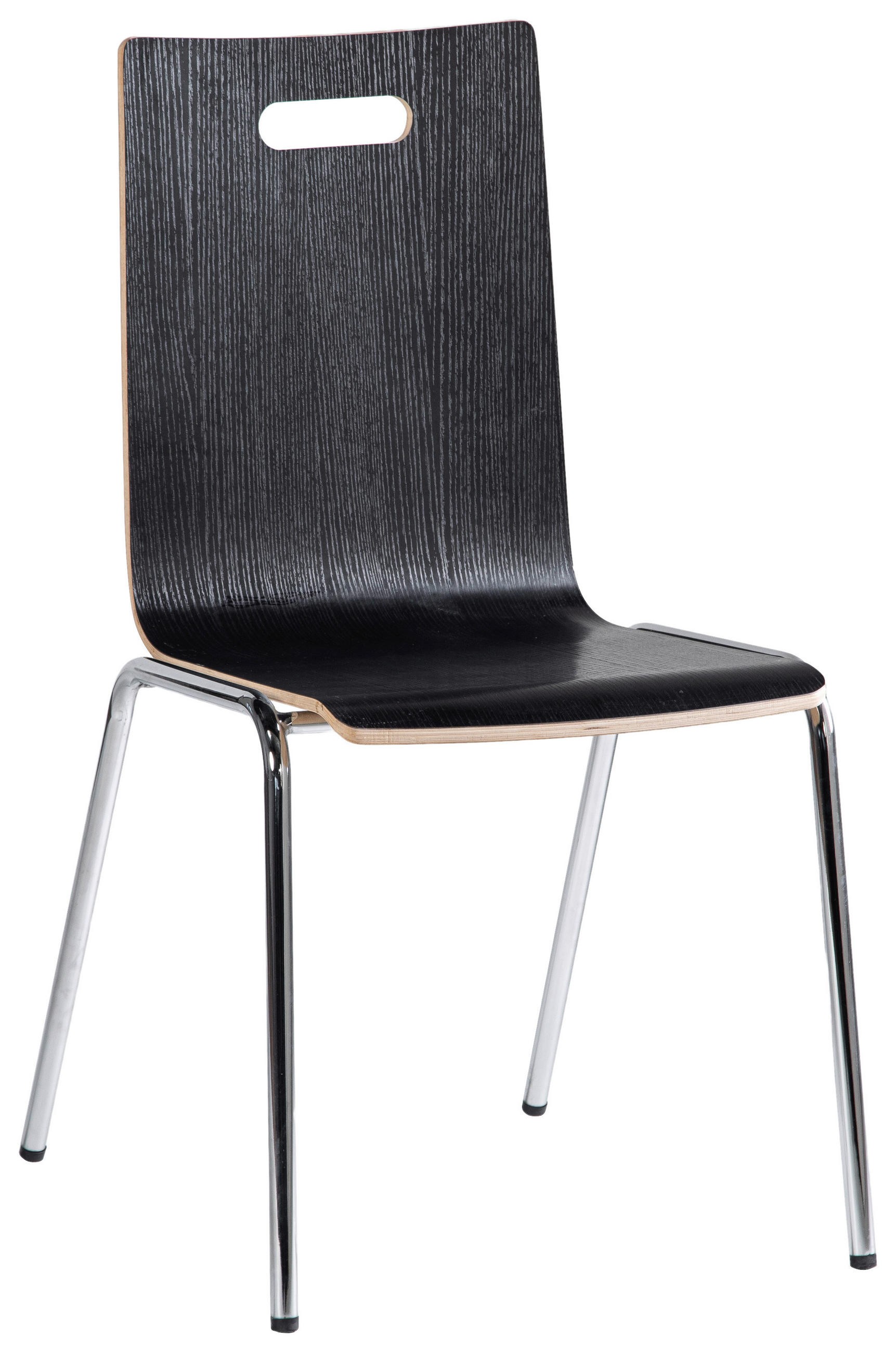 BESUCHERSTUHL Schwarz, Chromfarben  - Chromfarben/Schwarz, Basics, Holz/Metall (37/87/50cm) - Carryhome