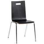 BESUCHERSTUHL  in Schwarz, Chromfarben  - Chromfarben/Schwarz, Basics, Holz/Metall (37/87/50cm) - Carryhome