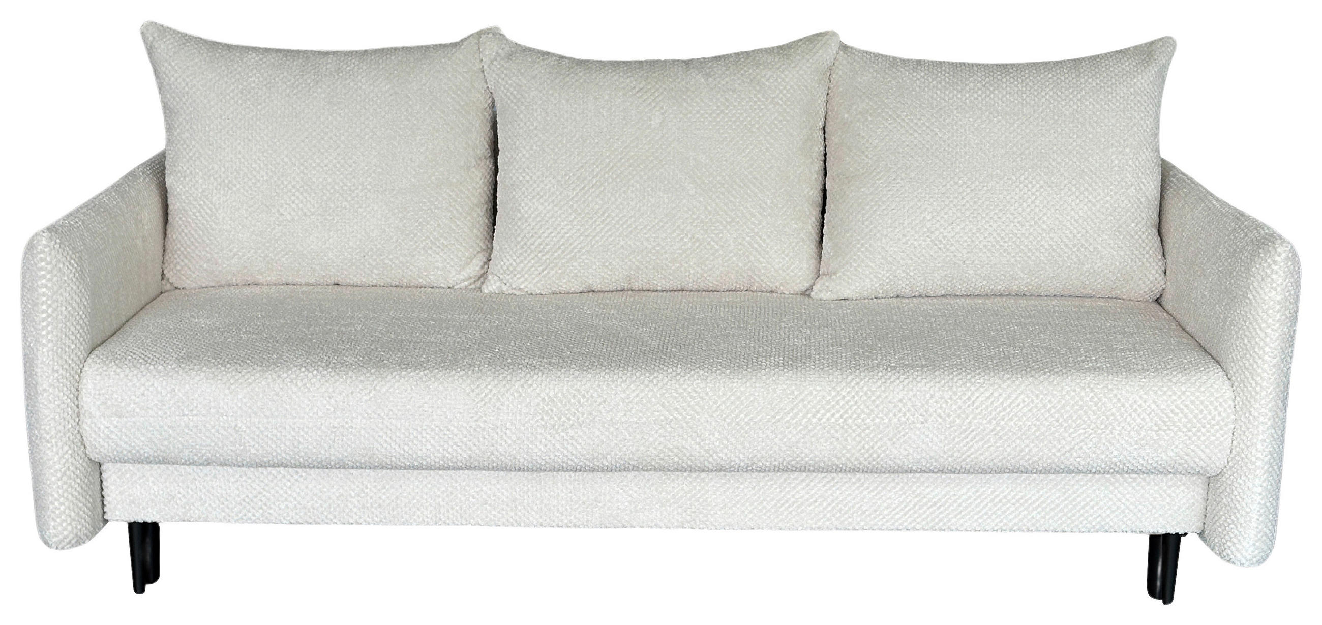 SCHLAFSOFA Webstoff Creme  - Creme/Schwarz, Design, Kunststoff/Textil (218/96/102cm) - MID.YOU