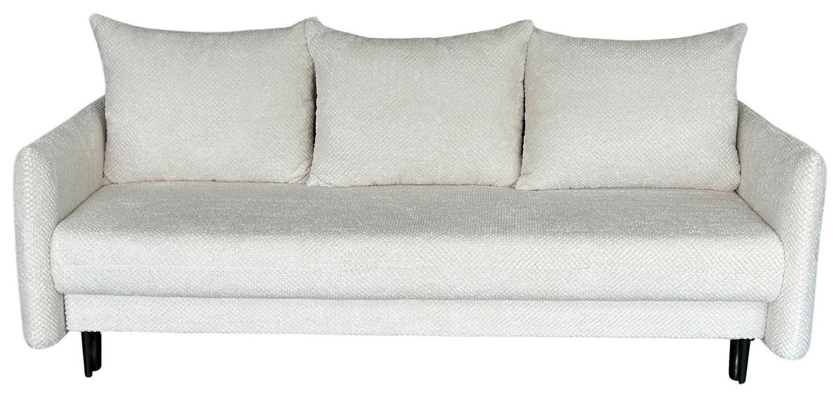 SCHLAFSOFA Webstoff Creme  - Creme/Schwarz, Design, Kunststoff/Textil (218/96/102cm) - MID.YOU