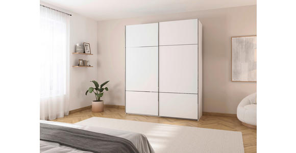 SCHWEBETÜRENSCHRANK 162/223/68 cm 2-türig Weiß - Chromfarben/Weiß, KONVENTIONELL, Holzwerkstoff/Metall (162/223/68cm) - Novel