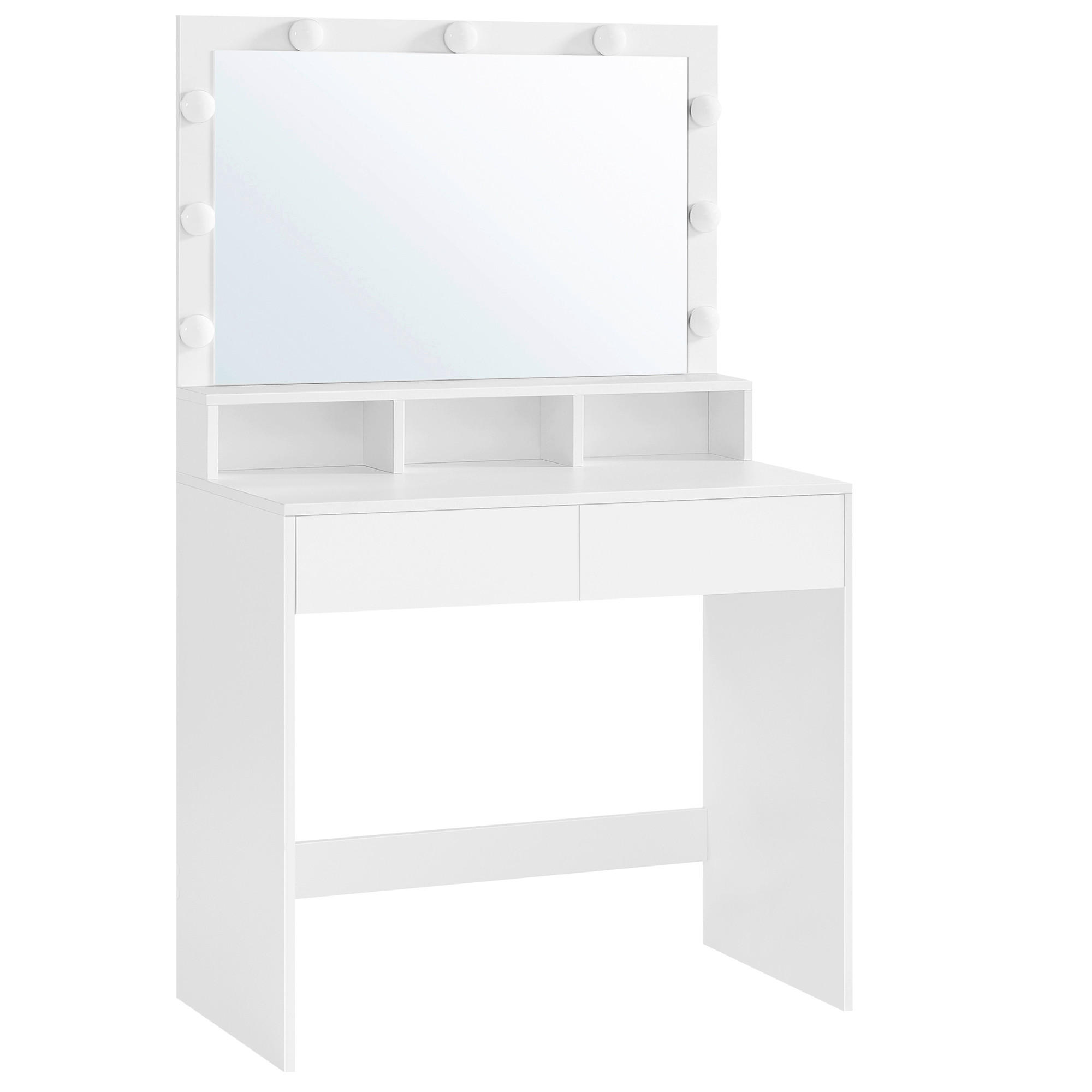 SCHMINKTISCH in Weiß  - Weiß, Trend, Glas/Holzwerkstoff (80/40/140cm) - Boxxx