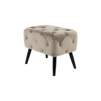 TABURETKA, drevo, textil, kompozitné drevo, 40/48/60 cm - čierna/taupe, Basics, drevo/kompozitné drevo (40/48/60cm)