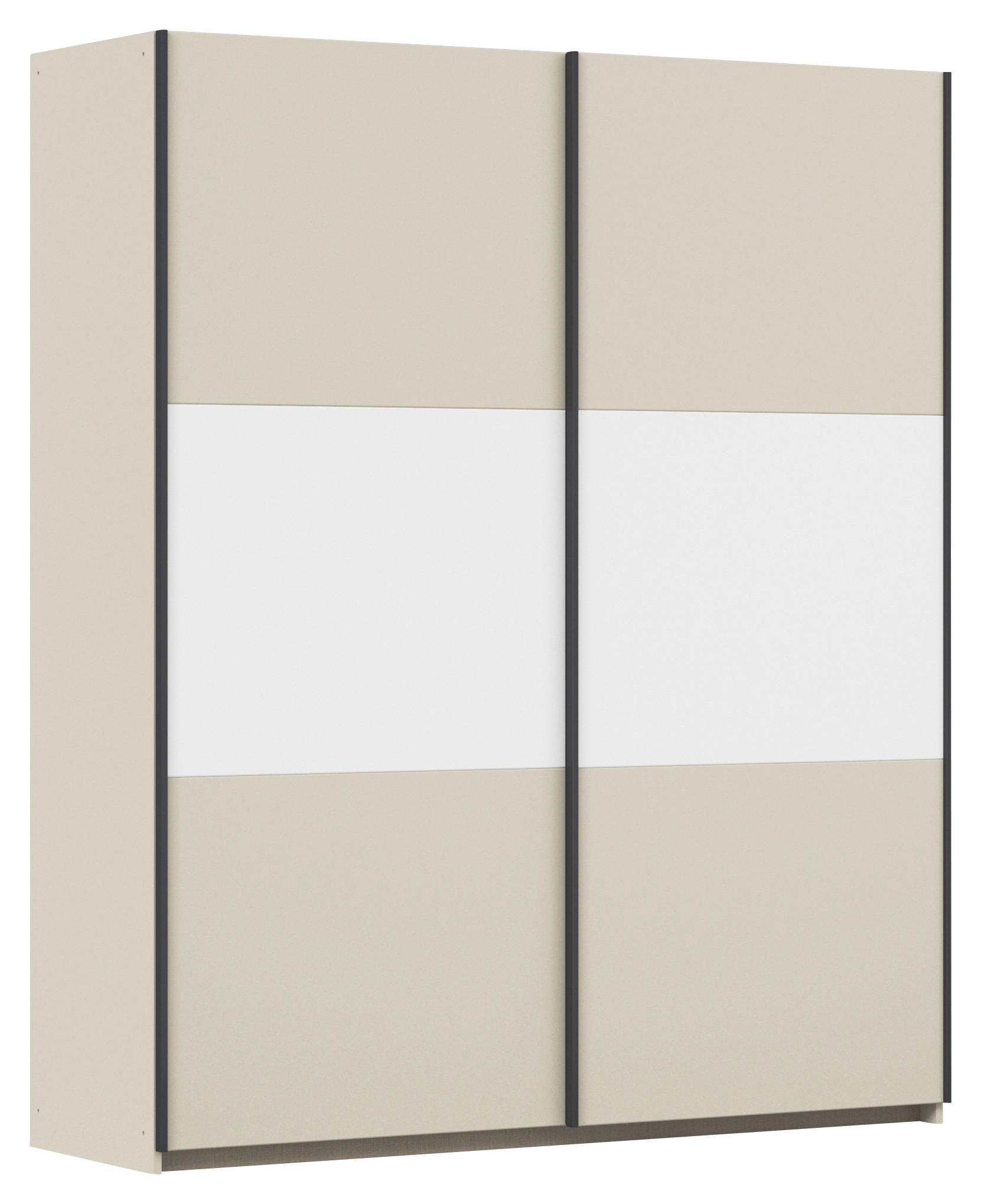 SCHWEBETÜRENSCHRANK 175/210/59 cm 2-türig Weiß, Champagner  - Champagner/Weiß, MODERN, Holzwerkstoff/Metall (175/210/59cm) - Rauch Möbel