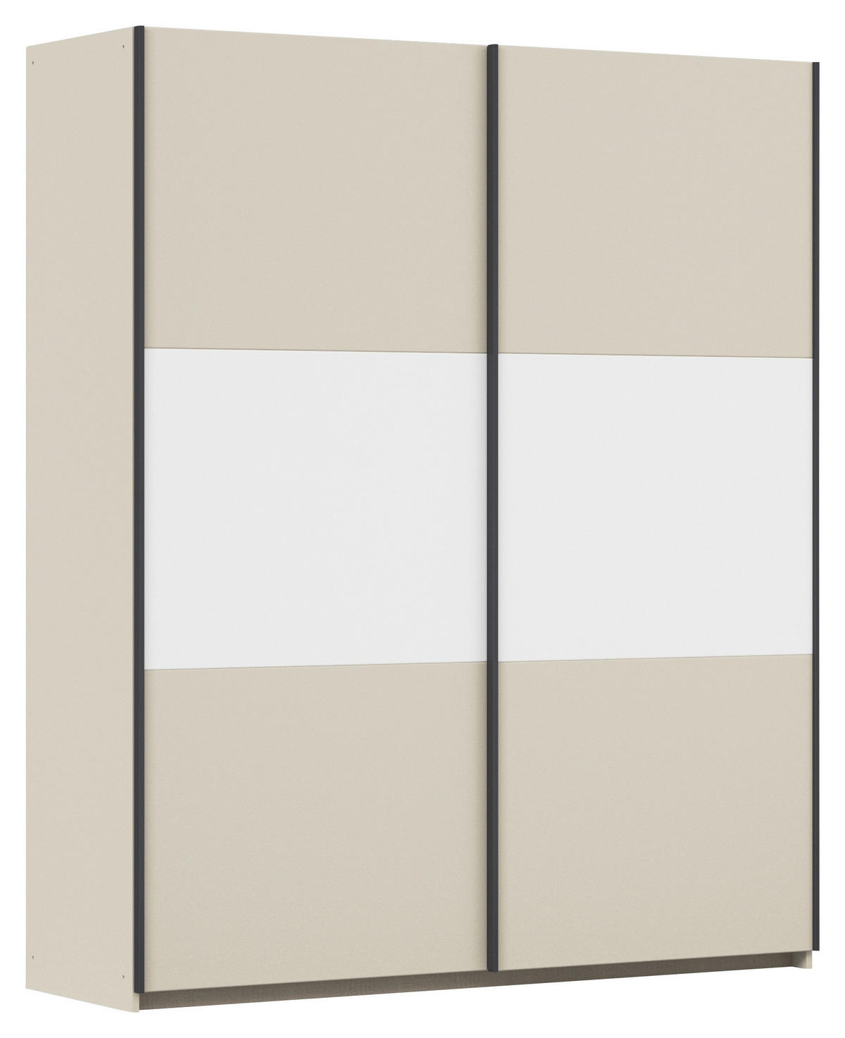SCHWEBETÜRENSCHRANK in Weiss, Alufarben, Champagner  - Weiss/Champagner, Modern, Holzwerkstoff/Metall (175/210/59cm) - Rauch Möbel