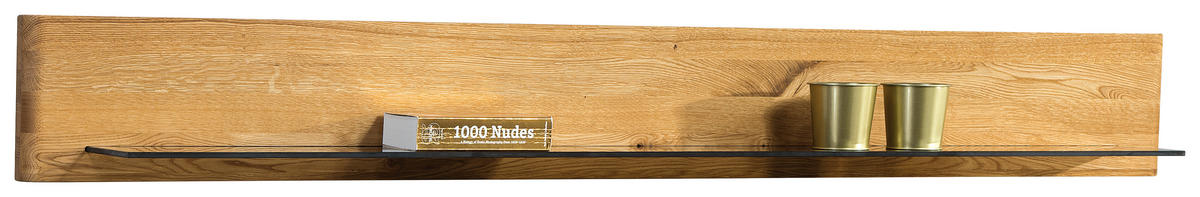 WANDBOARD Eiche massiv Eichefarben  - Eichefarben, KONVENTIONELL, Holz (180/22/22cm) - Linea Natura