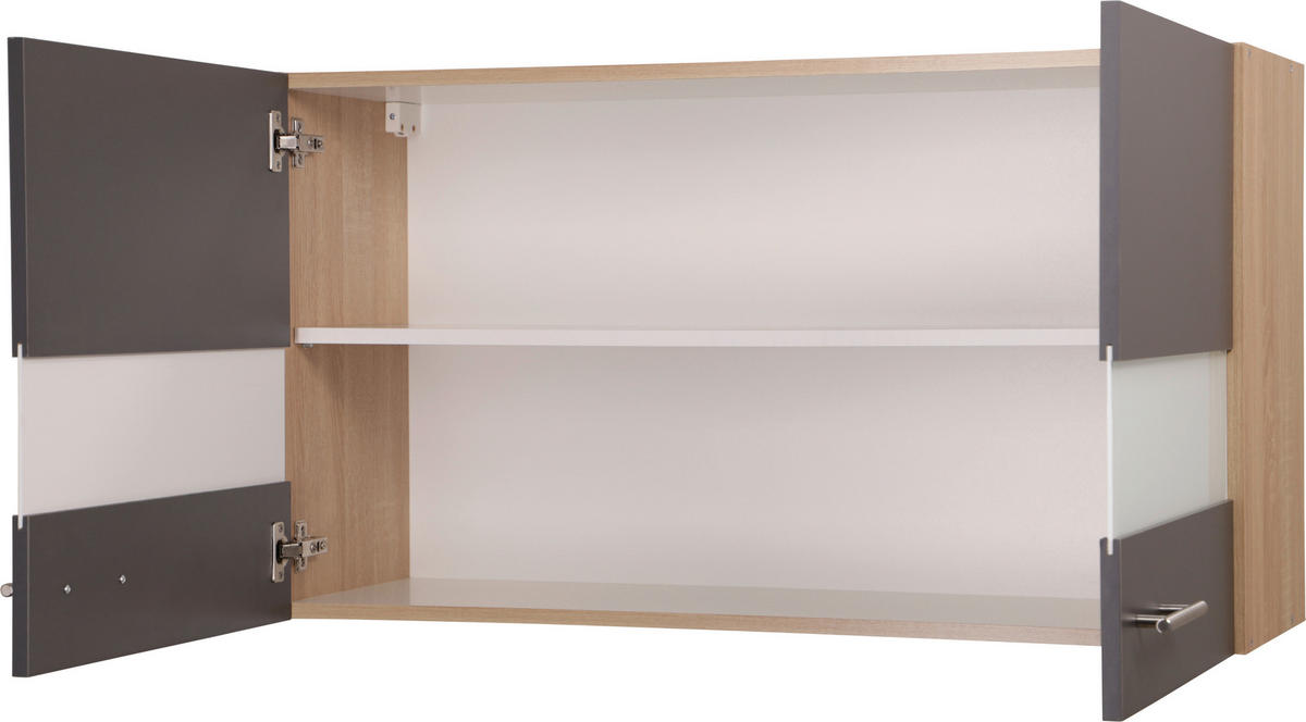 KÜCHENOBERSCHRANK 100/56,1/34,6 cm  in Eichefarben, Grau  - Eichefarben/Silberfarben, Basics, Glas/Holzwerkstoff (100/56,1/34,6cm) - Respekta