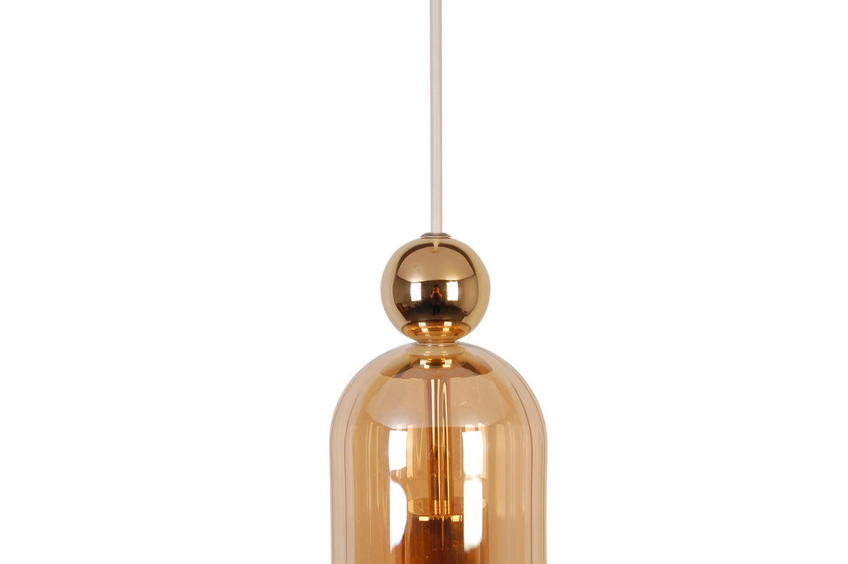 HÄNGELEUCHTE 10/134,7 cm    - Bernsteinfarben, Trend, Glas/Metall (10/134,7cm) - Novel