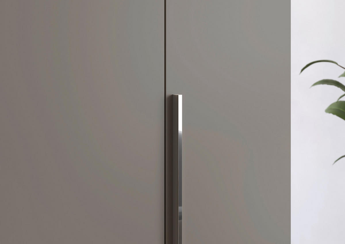 DREHTÜRENSCHRANK 251/223/60 cm,  in Fango, 5-türig  - Chromfarben/Fango, Design, Glas/Holzwerkstoff (251/223/60cm) - home24