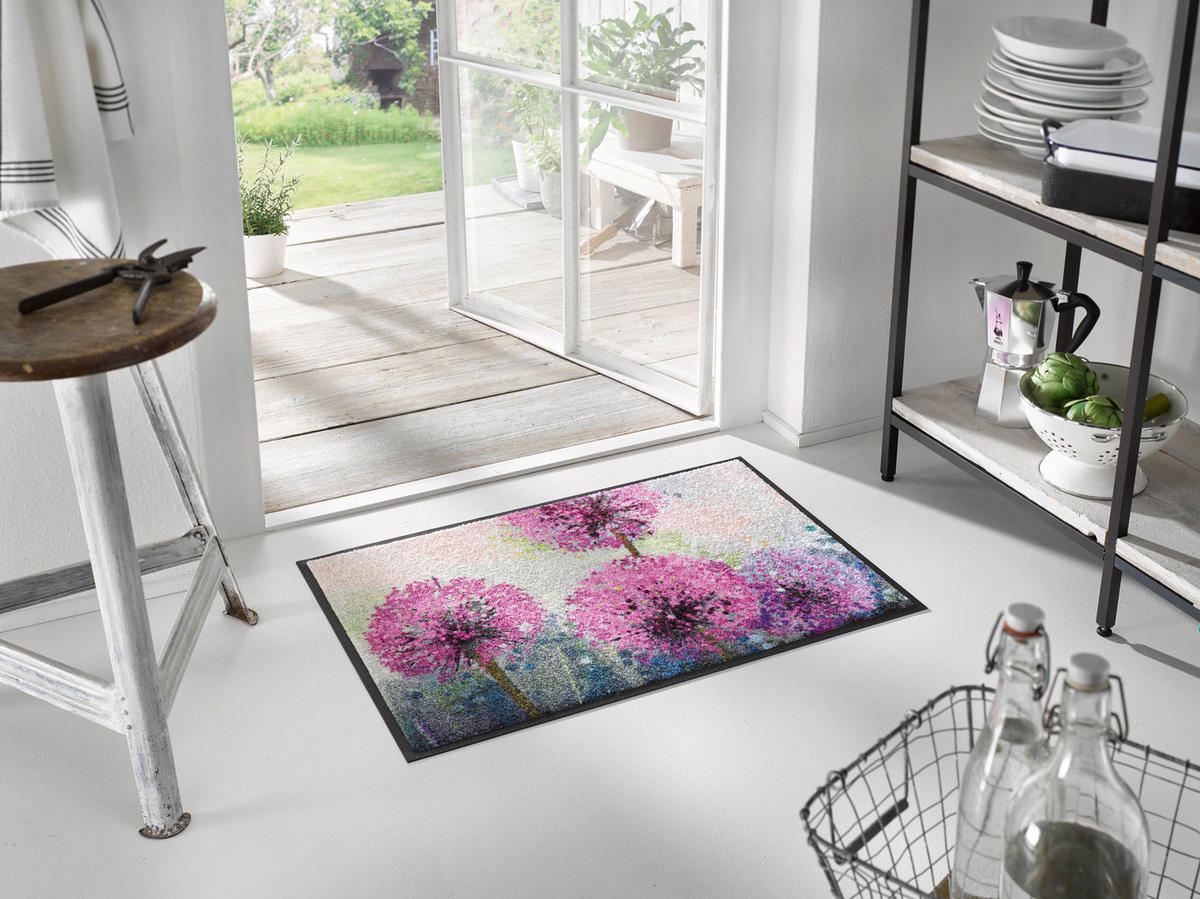 FUßMATTE 50/75 cm Alium  - Violett/Multicolor, KONVENTIONELL, Kunststoff/Textil (50/75cm) - wash+dry