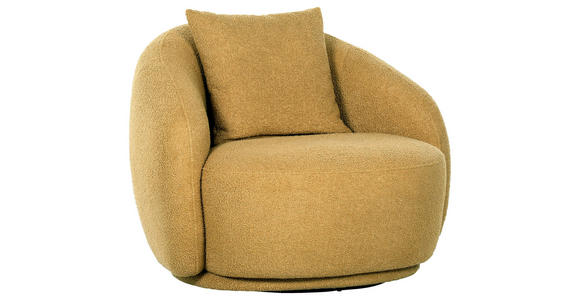 COCKTAILSESSEL Chenille Senfgelb - Senfgelb/Schwarz, LIFESTYLE, Textil/Metall (101/79/96cm) - Xora