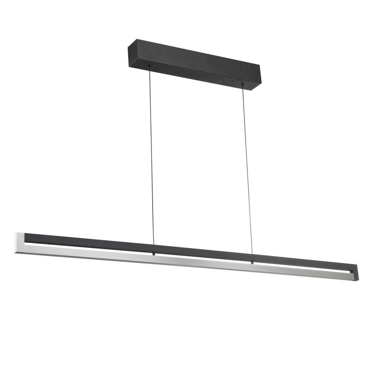 LED-HÄNGELEUCHTE PULSE 122,2/180/6,6 cm  - Schwarz/Alufarben, Design, Metall (122,2/180/6,6cm)