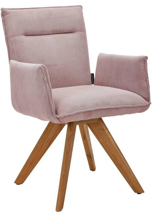 ARMLEHNSTUHL  in Cord  - Wildeiche/Altrosa, Design, Holz/Textil (59/87/62cm) - Johann Jakob