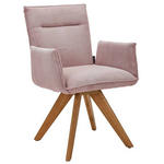 ARMLEHNSTUHL  in Cord  - Wildeiche/Altrosa, Design, Holz/Textil (59/87/62cm) - Johann Jakob