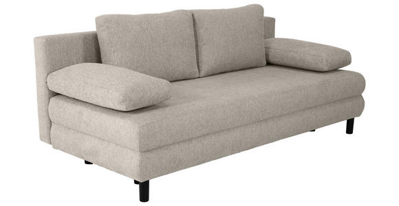 SCHLAFSOFA Lia in Webstoff Graubraun  - Graubraun/Schwarz, Design, Textil/Metall (197/84/92,5cm) - Hom`in