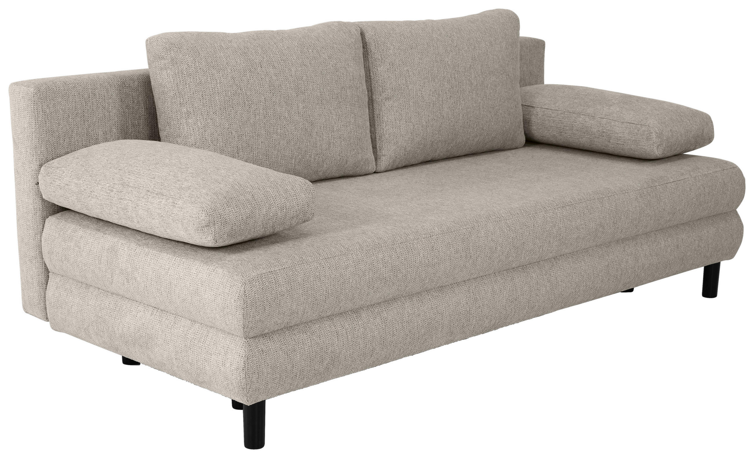 SCHLAFSOFA in Textil Graubraun  - Graubraun/Schwarz, Design, Textil/Metall (197/84/92,5cm) - home24