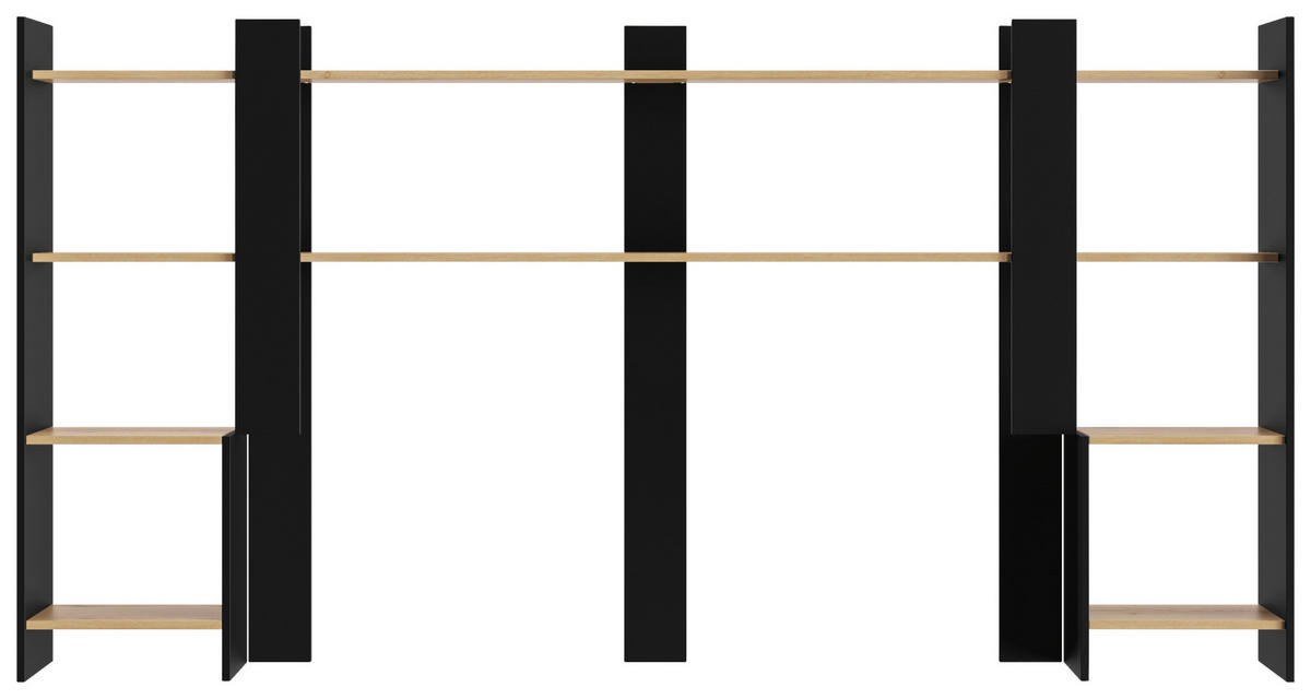 TV-ELEMENT - Eichefarben/Schwarz, MODERN, Holzwerkstoff (240/125/28cm) - MID.YOU