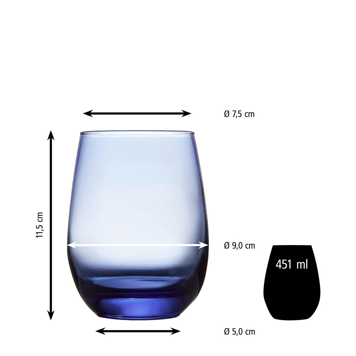 GLÄSERSET STEMLESS  12-teilig  - Hellblau, Basics, Glas (9/11,5cm)