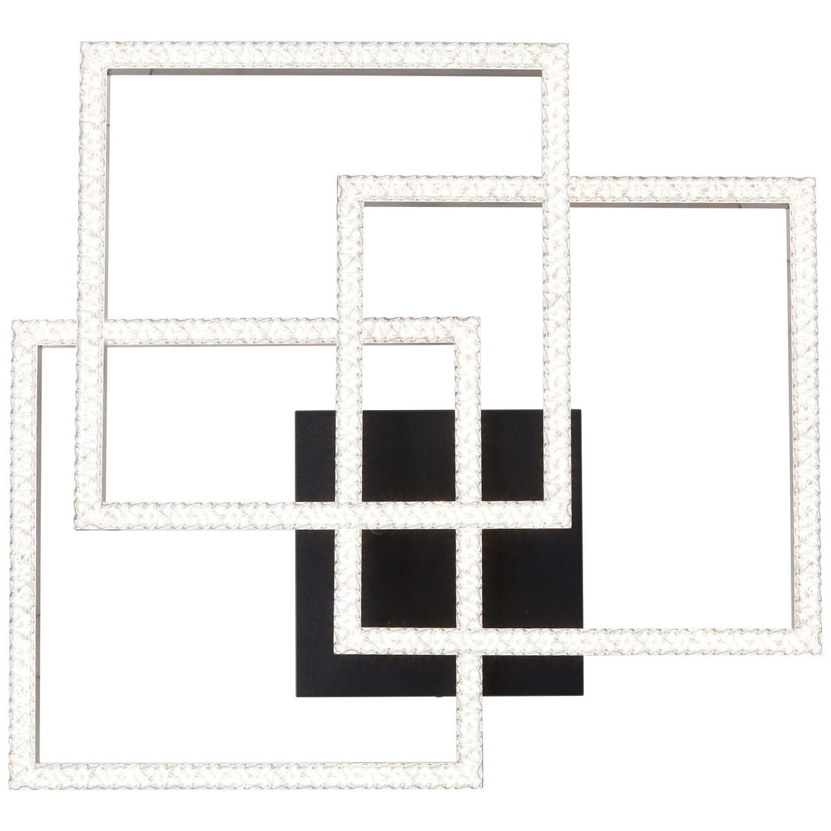 LED-DECKENLEUCHTE    46,5/46,5/10,2 cm  - Schwarz, Basics, Kunststoff/Metall (46,5/46,5/10,2cm) - Brilliant