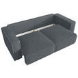 SCHLAFSOFA Cord Grau  inkl. Zierkissen, Bettkasten, Schlaffunktion  - Schwarz/Grau, MODERN, Kunststoff/Textil (250/68/104cm) - Xora