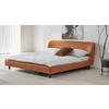 KÁRPITOZOTT ÁGY 180/200 cm  barna  - barna/fekete, Modern, bőr/fa (180/200cm) - Livetastic