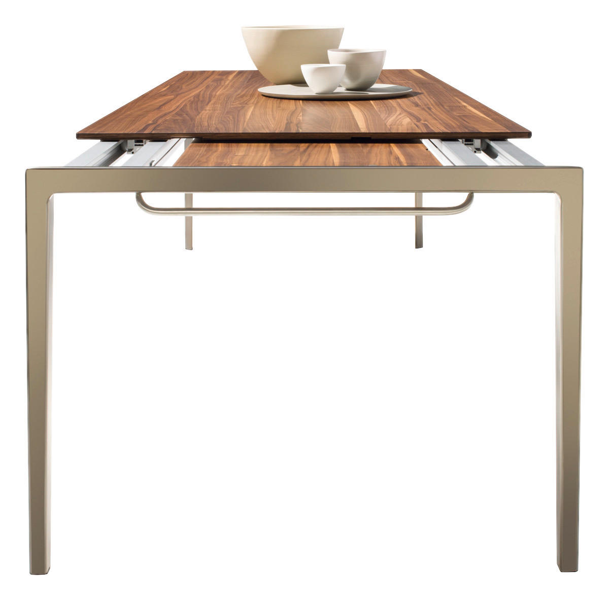 ESSTISCH in Holz, Metall 160(210)/100/75 cm  - Nussbaumfarben/Bronzefarben, Design, Holz/Metall (160(210)/100/75cm) - Team 7