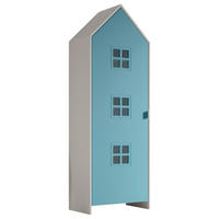  KINDERKLEIDERSCHRANK Weiß, Blau  - Blau/Weiß, MODERN, Holzwerkstoff/Metall (57,6/171,3/37cm) - MID.YOU