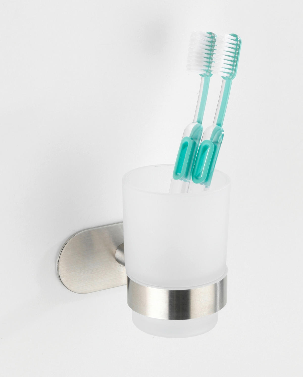 ZAHNPUTZBECHERHALTER  - Silberfarben, Basics, Glas/Metall (10/9,5/10cm) - Wenko