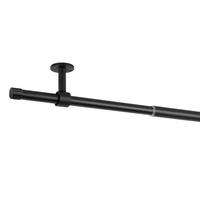 TYČ NA ZÁVĚSY S PŘÍSLUŠENSTVÍ   - černá, Basics, kov (280/8/3,3cm) - Homeware