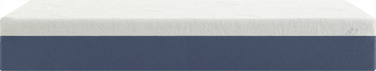 TASCHENFEDERKERNMATRATZE 90/200 cm, Höhe ca.: 27 cm, H4 = sehr fest, 7-Zonen - Weiß/Dunkelblau, Textil (90/200cm) - Boxxx